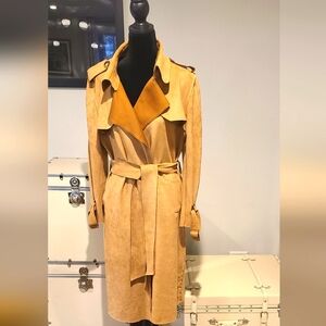 Few Moda Women's Suede Trench Coat - Tan